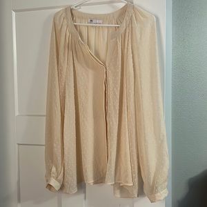 Cream textured blouse